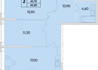 Продаю двухкомнатную квартиру, 65.8 м2, Ростов-на-Дону, Пролетарский район, проспект 40-летия Победы, 113