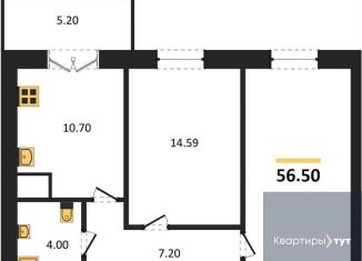 Продам 2-комнатную квартиру, 56.5 м2, Воронеж, Левобережный район, Цимлянская улица, 10В