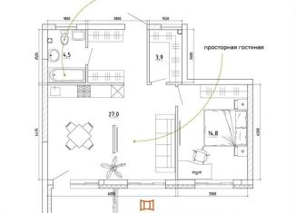 Продам 2-комнатную квартиру, 62.9 м2, Кемеровская область