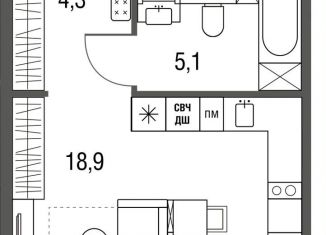 Продажа квартиры студии, 29 м2, Москва, ЖК Сиреневый парк, Тагильская улица, 2к1