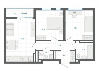 Продаю 2-ком. квартиру, 58.7 м2, Екатеринбург, улица Академика Парина, 12/6