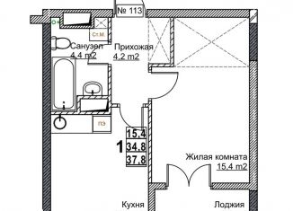 Продается однокомнатная квартира, 37.8 м2, Нижний Новгород, метро Московская