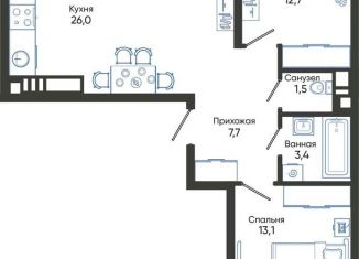 Продажа 2-ком. квартиры, 67.6 м2, Новороссийск