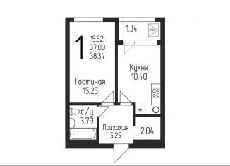 Продаю однокомнатную квартиру, 38.3 м2, Уфа, Бородинская улица, 19