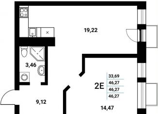 Продам 2-комнатную квартиру, 46.3 м2, Воронеж, набережная Чуева, 7