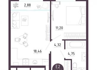 Продажа однокомнатной квартиры, 41.6 м2, Рязань