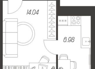 Продается однокомнатная квартира, 32.2 м2, Тула