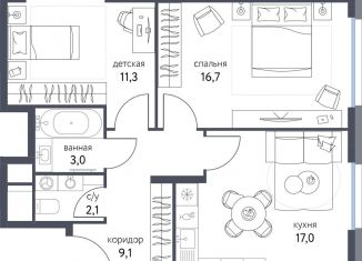 Продаю двухкомнатную квартиру, 59.2 м2, Москва, ВАО, Тагильская улица, 4В