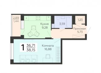 Продается 1-комнатная квартира, 38.2 м2, Воронеж, Коминтерновский район, Покровская улица, 19