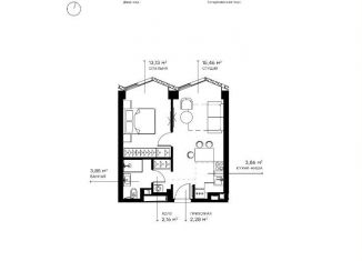 Продажа 1-комнатной квартиры, 41.3 м2, Москва, ЖК Симфония 34