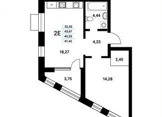 Продается 2-ком. квартира, 45.6 м2, Воронеж, Железнодорожный район, набережная Чуева, 7