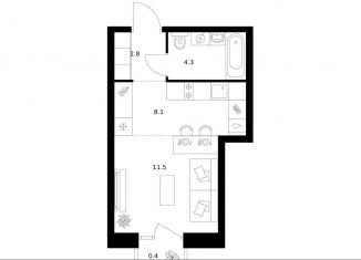 Квартира на продажу студия, 27.1 м2, Санкт-Петербург, метро Приморская