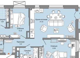 Продажа трехкомнатной квартиры, 78 м2, Екатеринбург