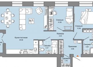 Трехкомнатная квартира на продажу, 81 м2, Екатеринбург, метро Чкаловская