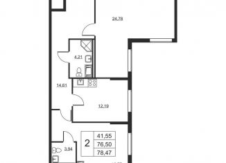2-ком. квартира на продажу, 78.5 м2, Ленинградская область