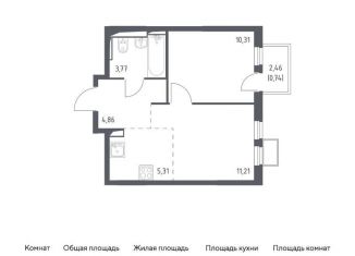 Продается 1-ком. квартира, 36.2 м2, Москва, жилой комплекс Остафьево, к14