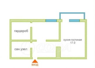 Продаю 1-комнатную квартиру, 47 м2, Тюмень, улица Николая Глебова, 3