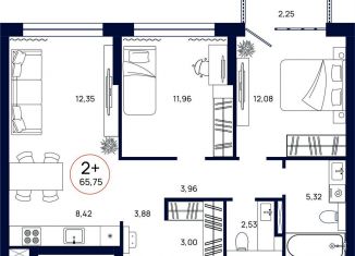 Продажа 2-комнатной квартиры, 65.8 м2, Тюменская область