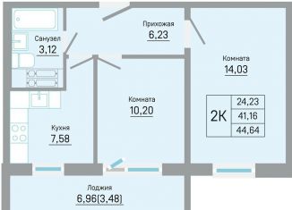 Двухкомнатная квартира на продажу, 44.6 м2, Пермь