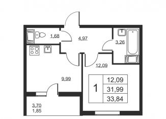 Продается однокомнатная квартира, 33.8 м2, Ленинградская область