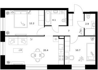 Продается 2-ком. квартира, 57.3 м2, Санкт-Петербург, метро Приморская