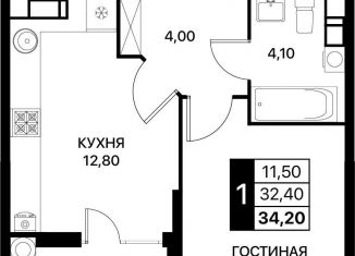 Продаю 1-ком. квартиру, 34.2 м2, Ростов-на-Дону