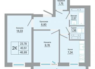 Продаю 2-комнатную квартиру, 47 м2, Пермь, Кировский район