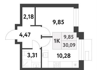 Продажа 1-комнатной квартиры, 30.1 м2, Москва, 6-я улица Лесные Поляны