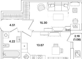 1-комнатная квартира на продажу, 39 м2, Санкт-Петербург, метро Академическая