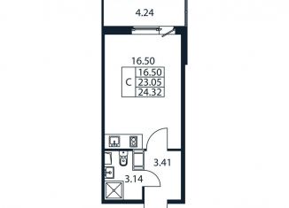 Продается квартира студия, 27.3 м2, Мурино