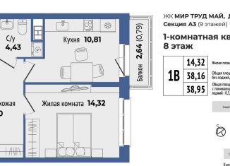 Продажа 1-комнатной квартиры, 39 м2, Екатеринбург, Орджоникидзевский район