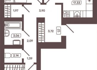 3-комнатная квартира на продажу, 64.5 м2, Чита