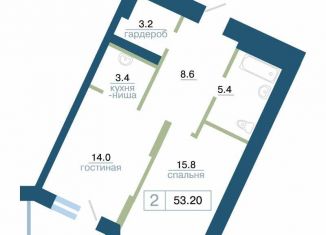 Продам 1-комнатную квартиру, 53.2 м2, Красноярский край, улица Профсоюзов, 1