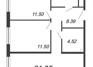 Продается 2-комнатная квартира, 61.4 м2, Санкт-Петербург, ЖК Про.Молодость, проспект Большевиков, уч3