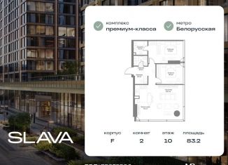 Продажа 2-ком. квартиры, 83.2 м2, Москва, Ленинградский проспект, вл8, метро Маяковская