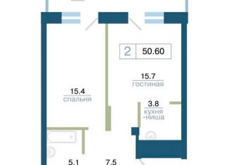 Однокомнатная квартира на продажу, 50.6 м2, Красноярский край, улица Профсоюзов, 2