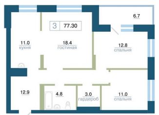 Продаю 3-ком. квартиру, 77.3 м2, Красноярский край, улица Профсоюзов, 2