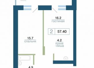 Продаю 1-ком. квартиру, 57.4 м2, Красноярский край, улица Профсоюзов, 1