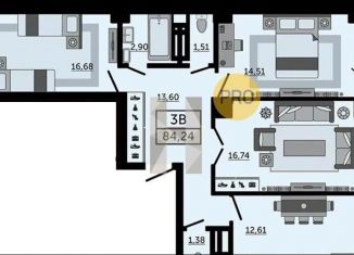 Продам 3-ком. квартиру, 84.2 м2, Ростов-на-Дону