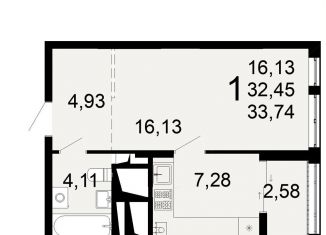 Продажа однокомнатной квартиры, 33.7 м2, Рязань, Льговская улица, 8, Октябрьский район