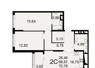 Продается 2-ком. квартира, 70.8 м2, Рязань, Октябрьский район, Льговская улица, 8