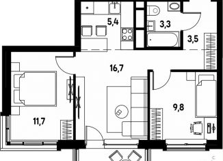 Продажа 3-комнатной квартиры, 51.7 м2, Пермский край