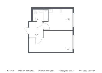 1-ком. квартира на продажу, 38.4 м2, село Остафьево, жилой комплекс Остафьево, к22