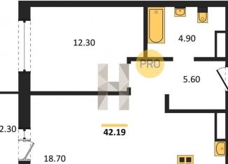 Продам 1-комнатную квартиру, 42.2 м2, Новосибирск, метро Студенческая, Бронная улица, 22/1