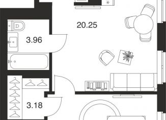 Продам 1-ком. квартиру, 44.5 м2, 