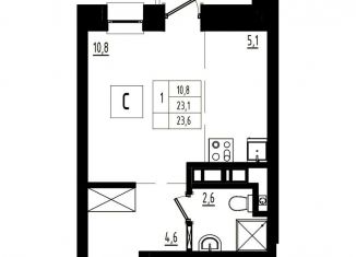 Продается квартира студия, 23.6 м2, Ярославль