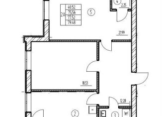 Продам 2-комнатную квартиру, 77.5 м2, Калининградская область, Старокаменная улица, 3Б