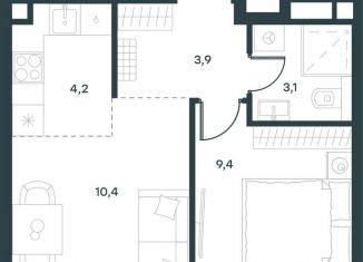 Продам 1-ком. квартиру, 31 м2, Москва, метро Фили, жилой комплекс Левел Причальный, 10к2