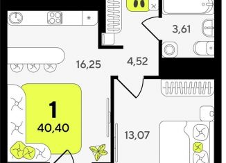 Продажа 1-комнатной квартиры, 40.4 м2, Тюмень