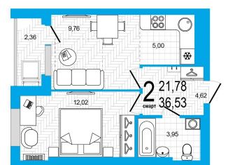 Продается 2-комнатная квартира, 36.5 м2, Уфа, Дёмский район